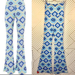 Intermix Geometric‎ Print Wide Leg Pants in Blue